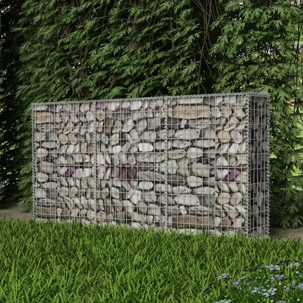 vidaXL Gabion Basket Galvanized Steel 78.7"x11.8"x39.4"