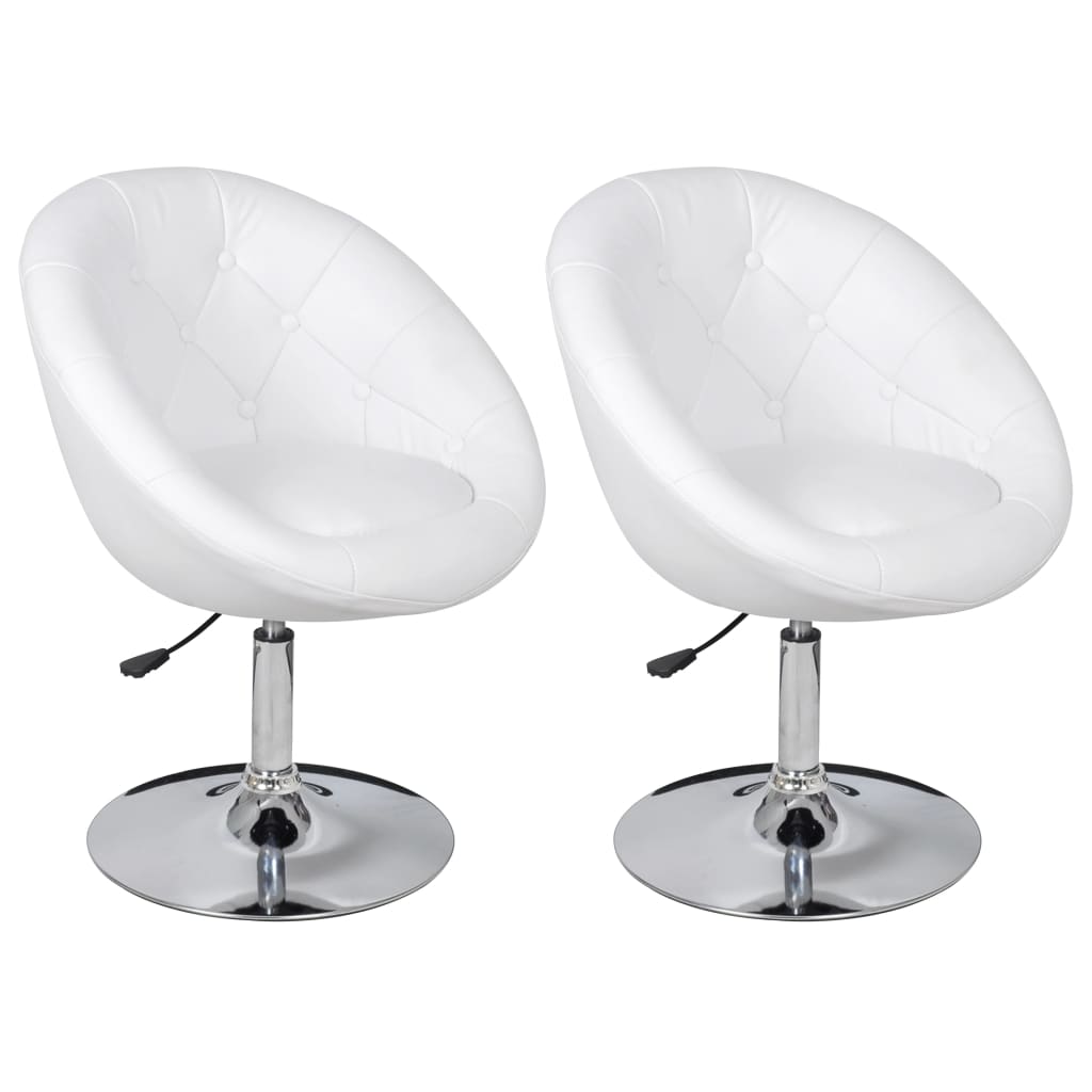 vidaXL Bar Stools 2 pcs White Faux Leather