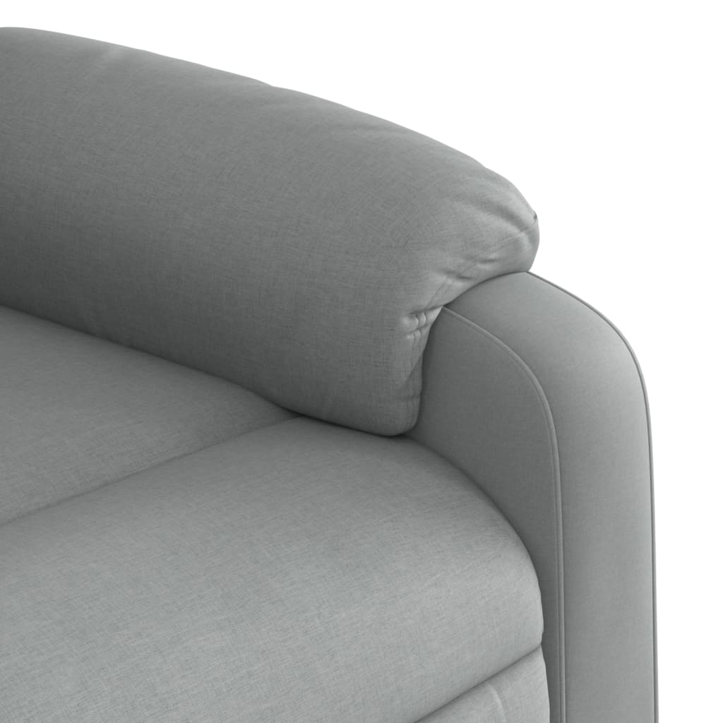 vidaXL Electric Recliner Chair Light Gray Fabric
