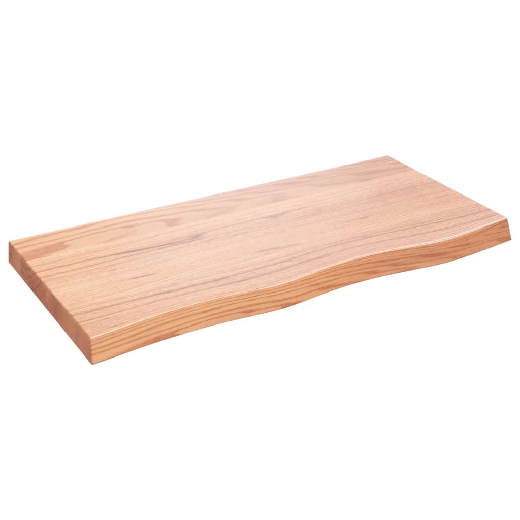 vidaXL Bathroom Countertop Light Brown 39.4"x19.7"x(0.8"-2.4") Treated Solid Wood