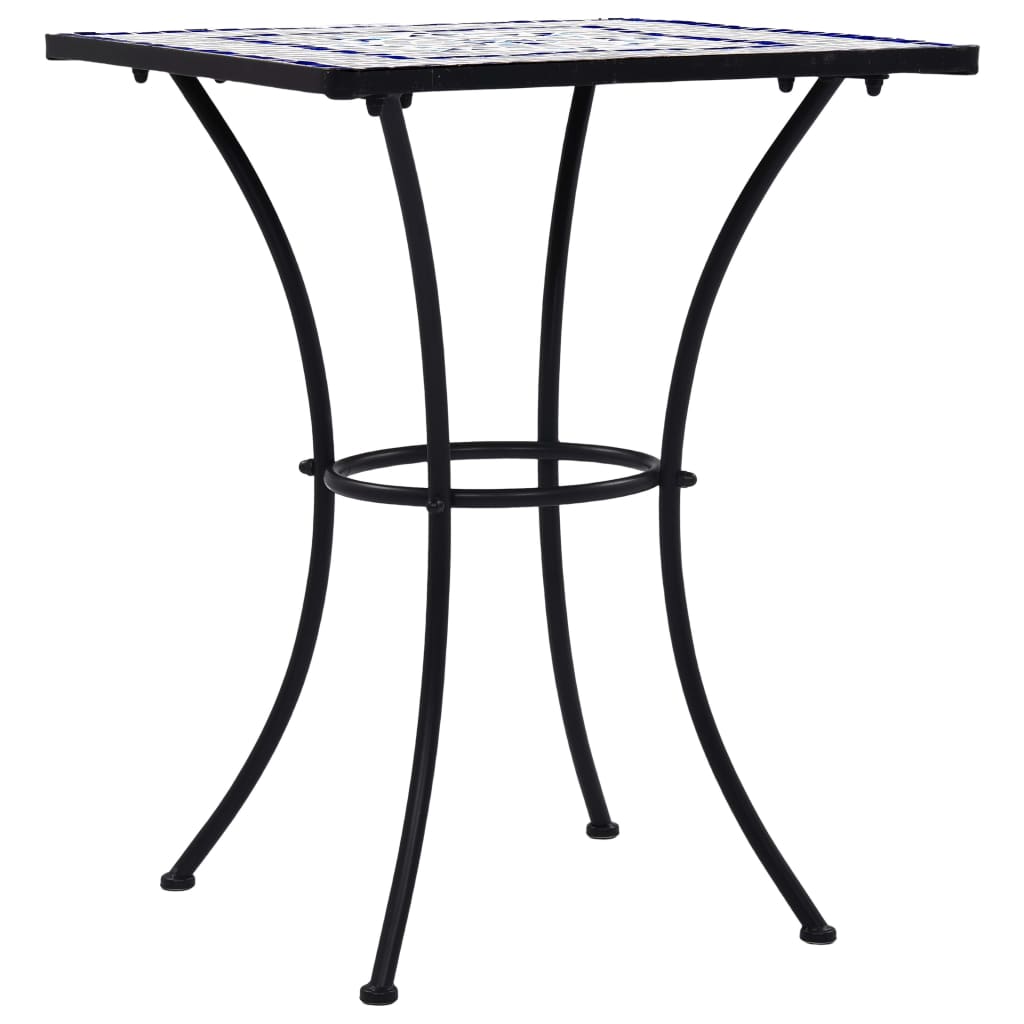 vidaXL Mosaic Bistro Table Blue and White 23.6" Ceramic