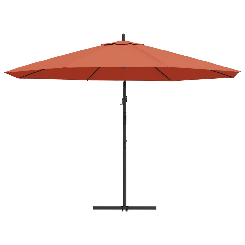 vidaXL Cantilever Umbrella with Aluminum Pole 137.8" Terracotta