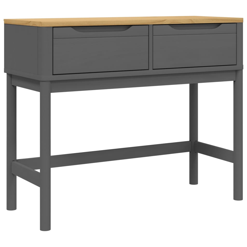 vidaXL Console Table FLORO Gray 35.2"x14.4"x28.7" Solid Wood Pine