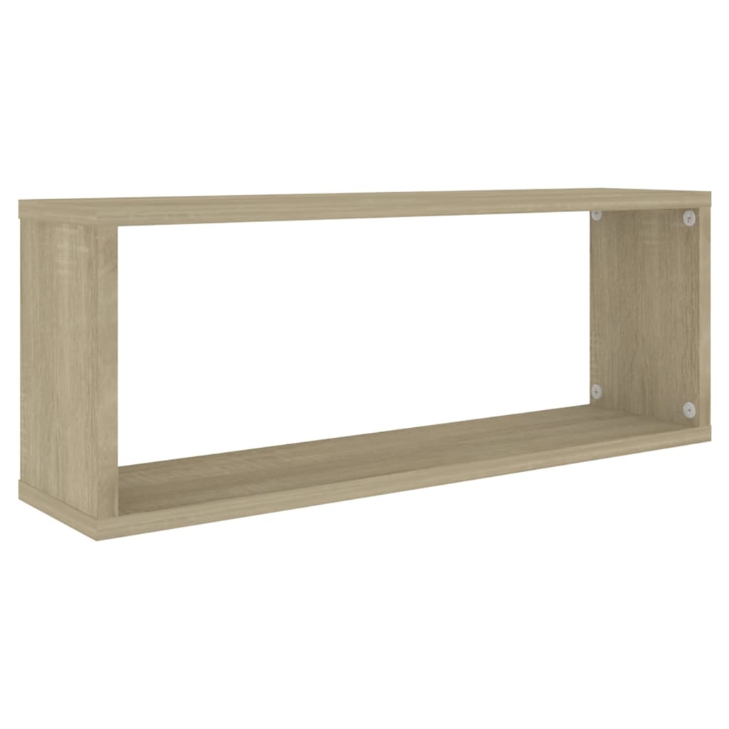 vidaXL Wall Cube Shelves 2 pcs Sonoma Oak 23.6"x5.9"x9.1" Engineered Wood