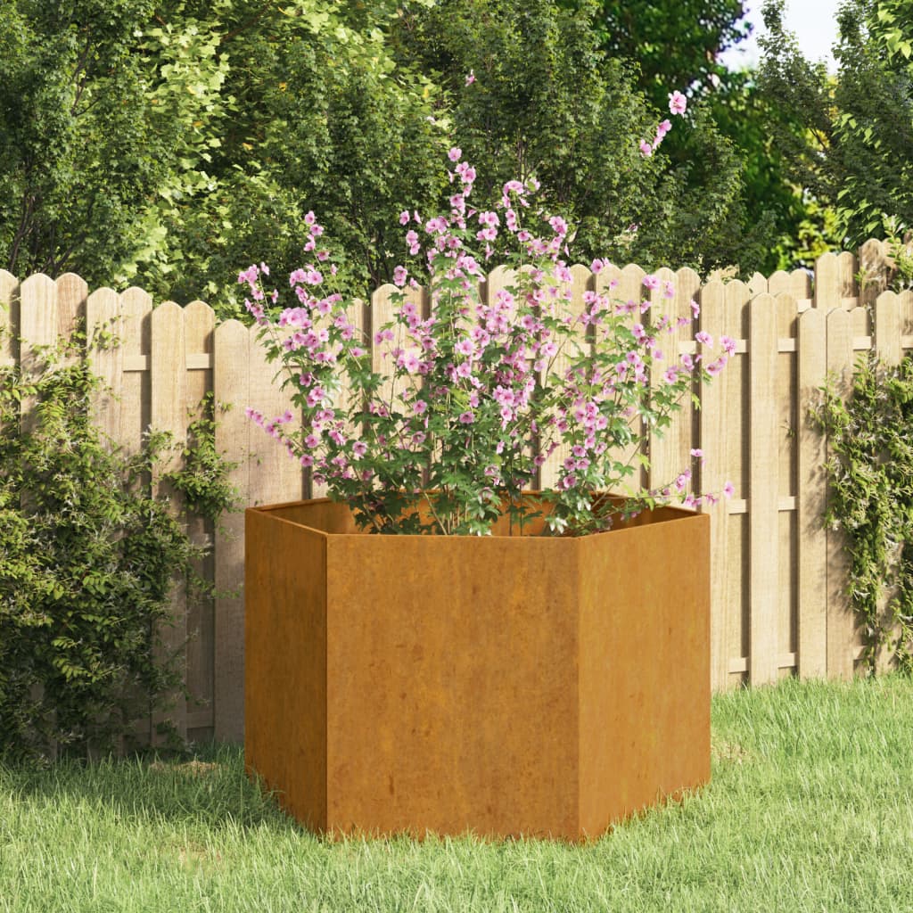 vidaXL Planter Rusty 23.6"x23.6"x17.7" Corten Steel