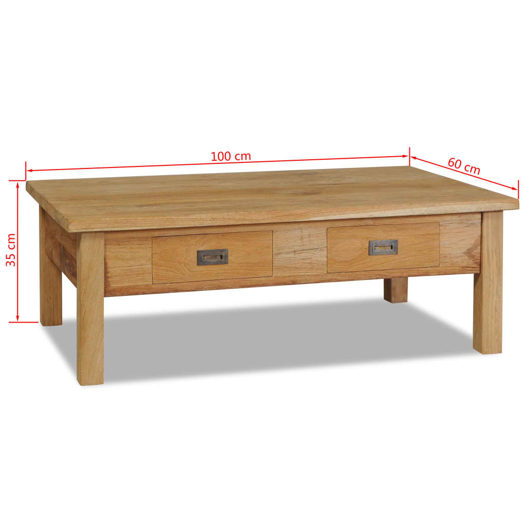 vidaXL Coffee Table Solid Teak 39.4"x23.6"x13.8"