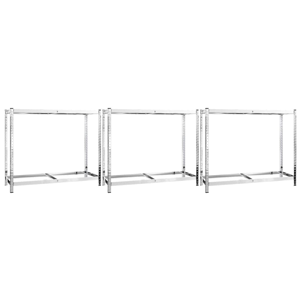 vidaXL 2-Layer Tire Racks 3 pcs Silver 43.3"x15.7"x43.3" Steel