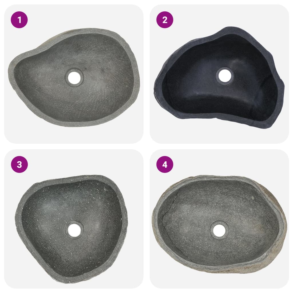 vidaXL Basin River Stone Oval (14.6"-18.1")x(11.4"-14.2")