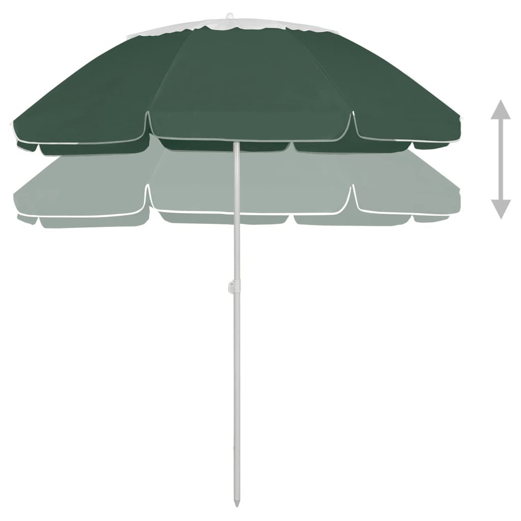 vidaXL Beach Parasol Green 118.1"