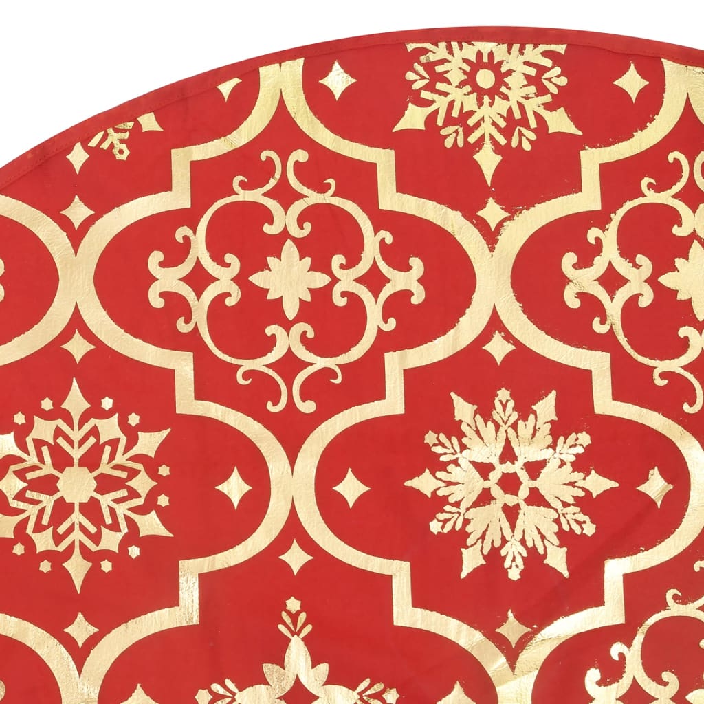 vidaXL Luxury Christmas Tree Skirt with Sock Red 5 ft Fabric