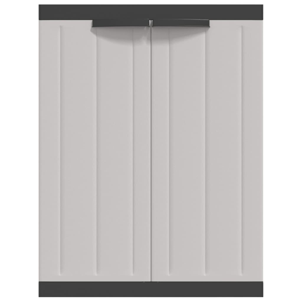 vidaXL Outdoor Storage Cabinet Gray and Black 25.6"x14.6"x33.5" PP