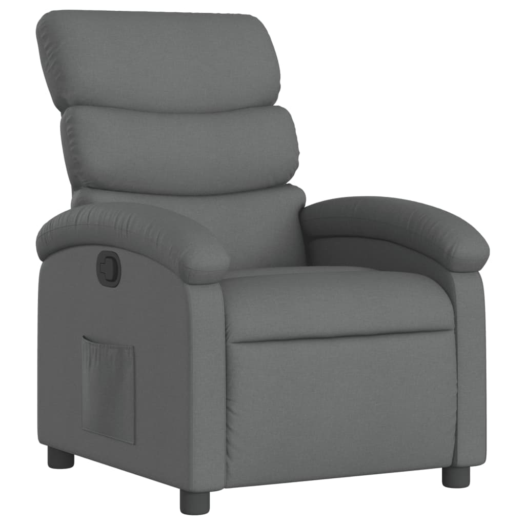 vidaXL Recliner Chair Dark Gray Fabric