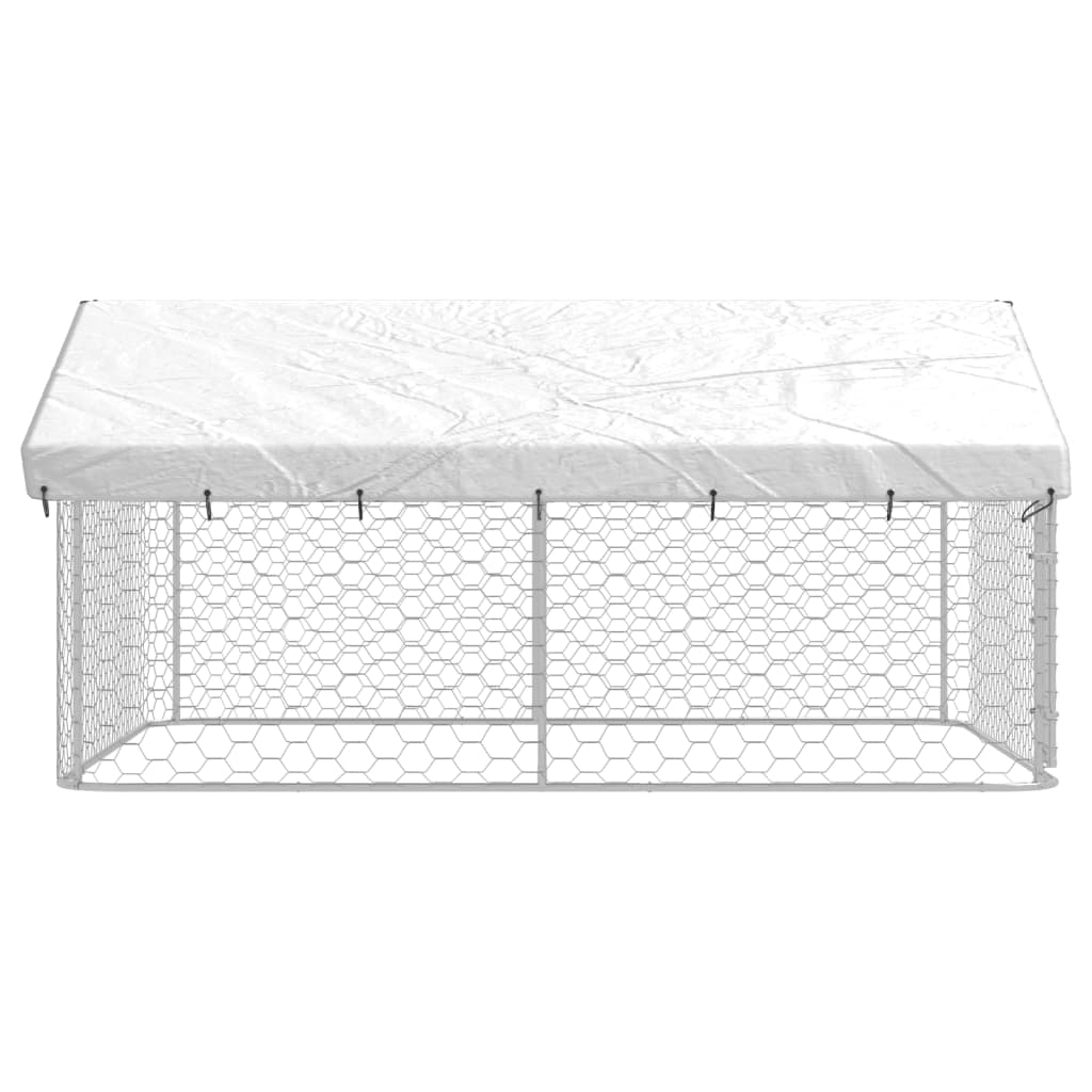 vidaXL Outdoor Dog Kennel with Roof 118.1"x118.1"x59.1"