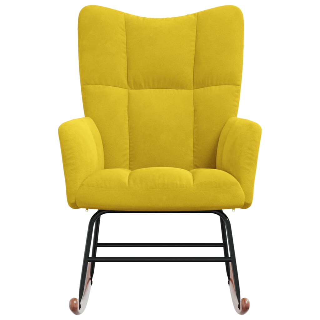 vidaXL Rocking Chair Mustard Yellow Velvet