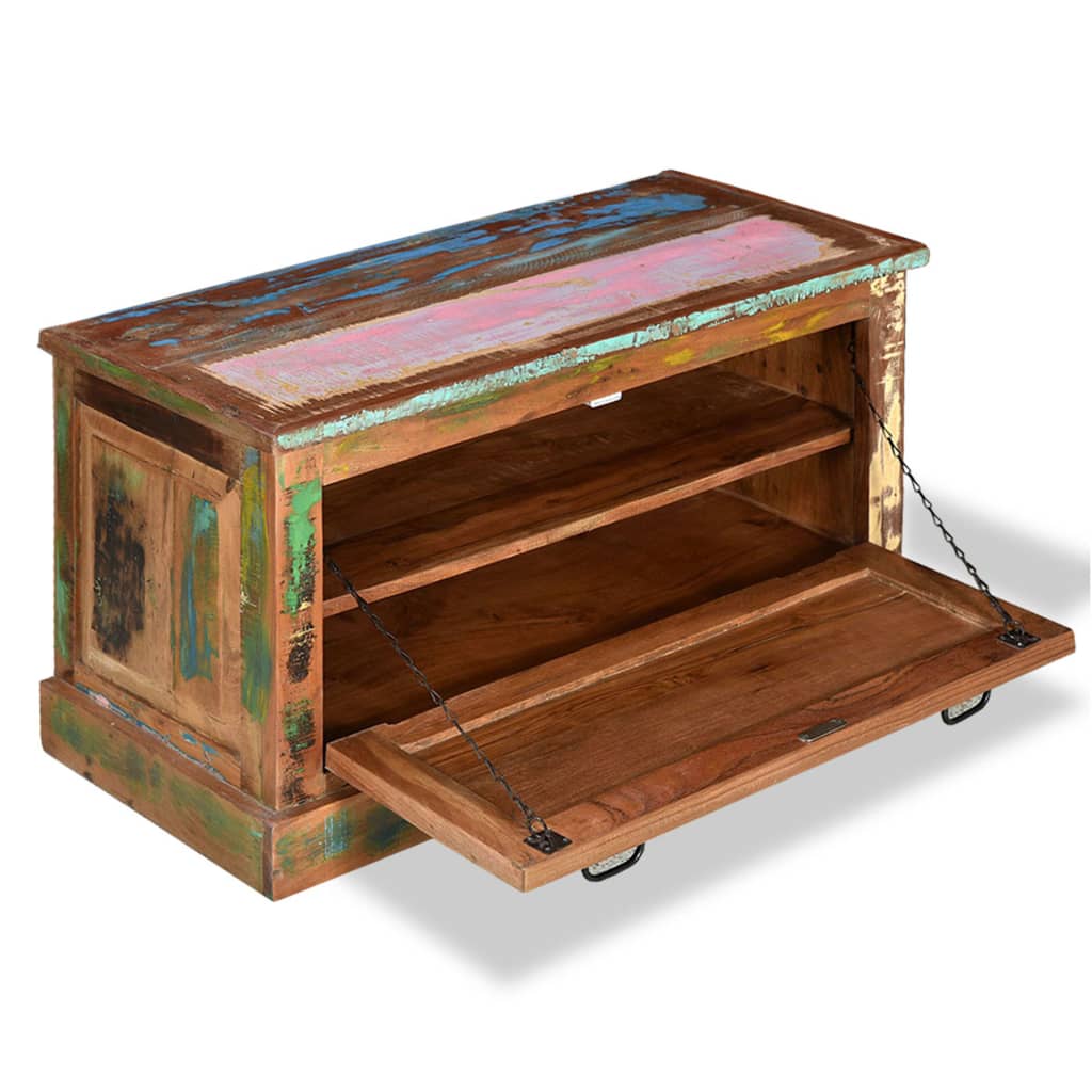 vidaXL Shoe Storage Bench Solid Reclaimed Wood