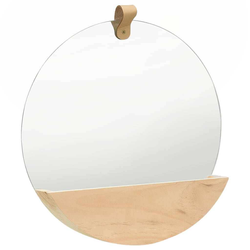 vidaXL Wall Mirror Solid Pinewood 13.8"