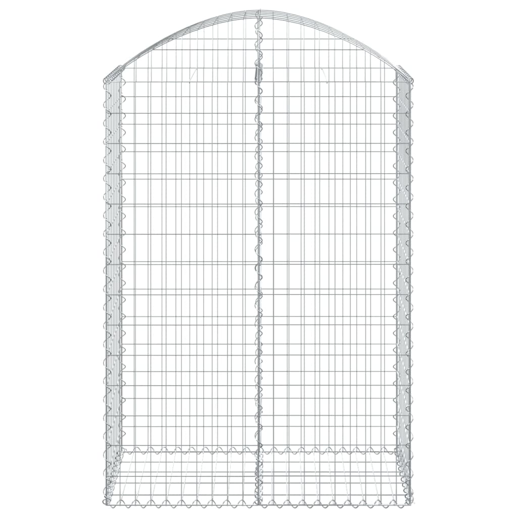 vidaXL Arched Gabion Basket 39.4"x19.7"x55.1"/63" Galvanized Iron