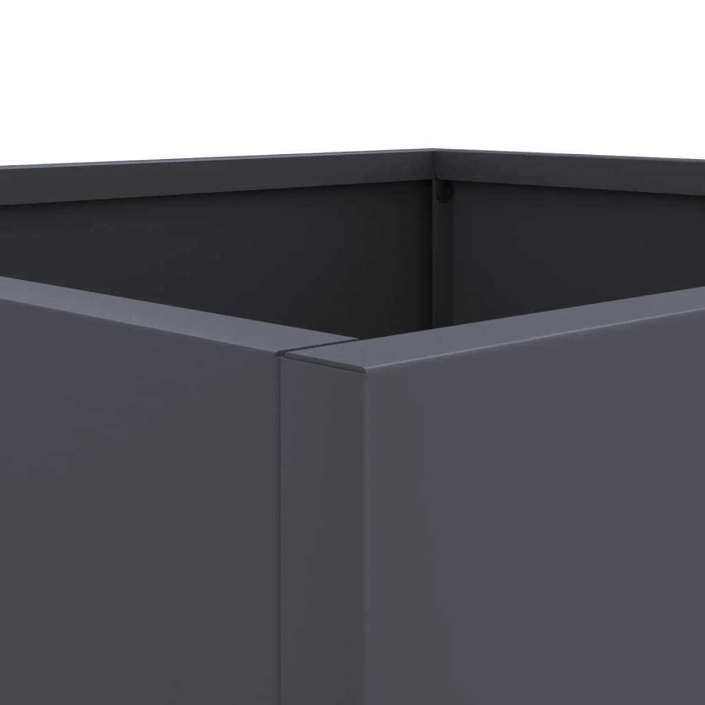 vidaXL Planters 2 pcs Anthracite 12.6"x11.8"x11.4" Cold-rolled Steel