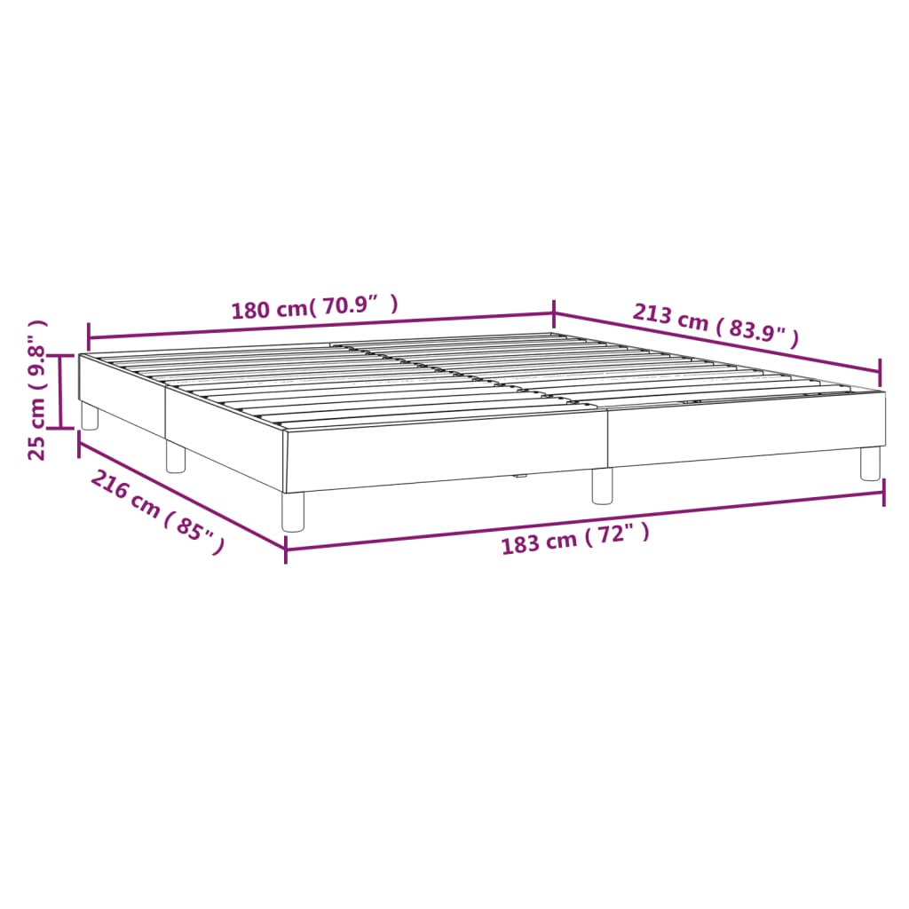 vidaXL Bed Frame Dark Gray 72"x83.9" California King Velvet