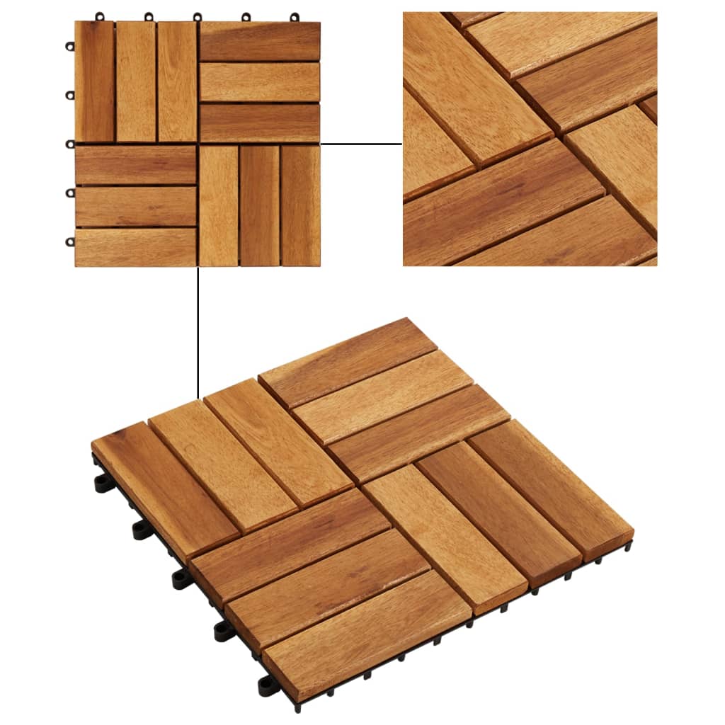 vidaXL 10 pcs Acacia Decking Tiles 11.8"x11.8"