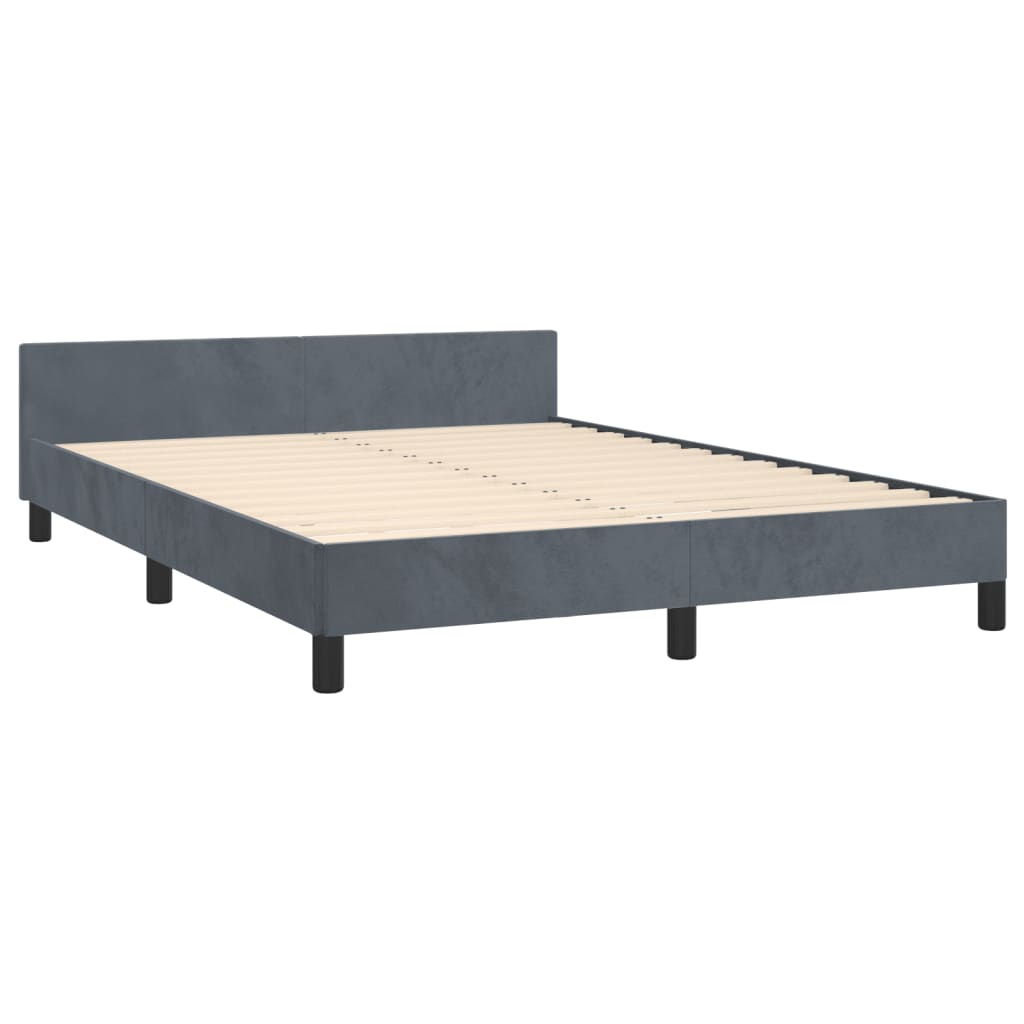 vidaXL Bed Frame without Mattress Dark Gray Queen Velvet