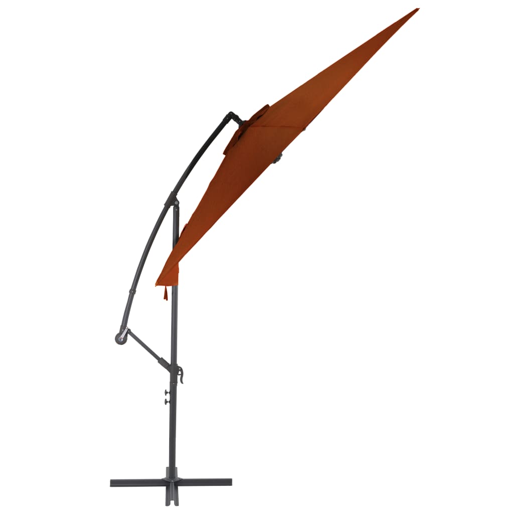 vidaXL Cantilever Garden Parasol with Aluminum Pole Terracotta 118.1"