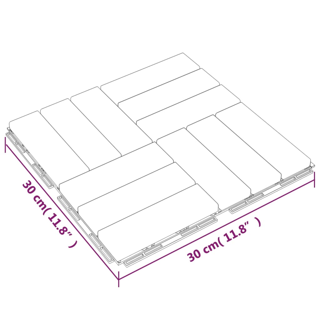 vidaXL Decking Tiles 20 pcs 11.8"x11.8" Solid Wood Teak