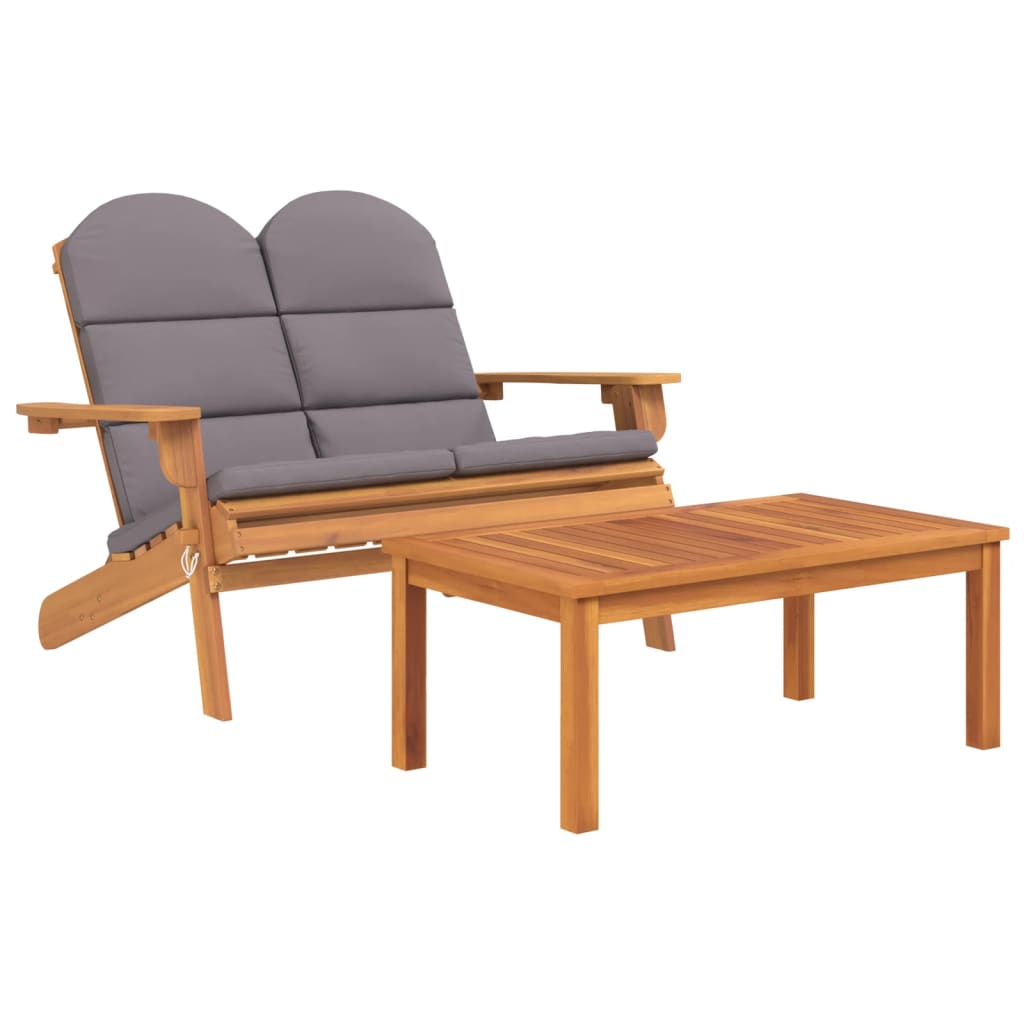 vidaXL 2 Piece Adirondack Patio Lounge Set Solid Wood Acacia