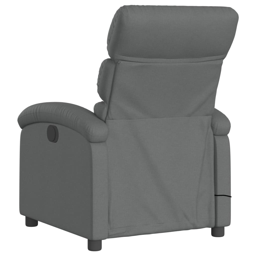 vidaXL Massage Recliner Chair Dark Gray Fabric