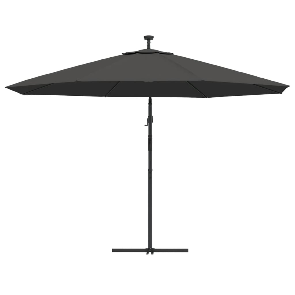 vidaXL Cantilever Garden Parasol with LED Lights and Metal Pole 137.8" Anthracite