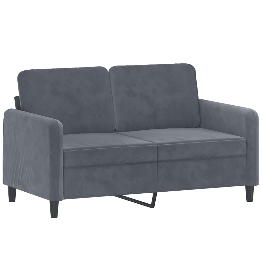 vidaXL 2-Seater Sofa with Throw Pillows Dark Gray 47.2" Velvet