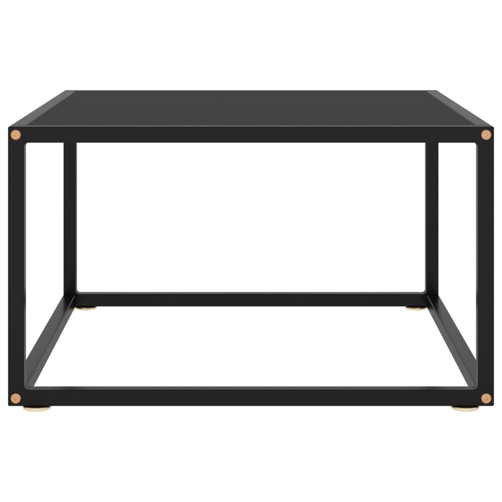 vidaXL Coffee Table Black with Black Glass 23.6"x23.6"x13.8"