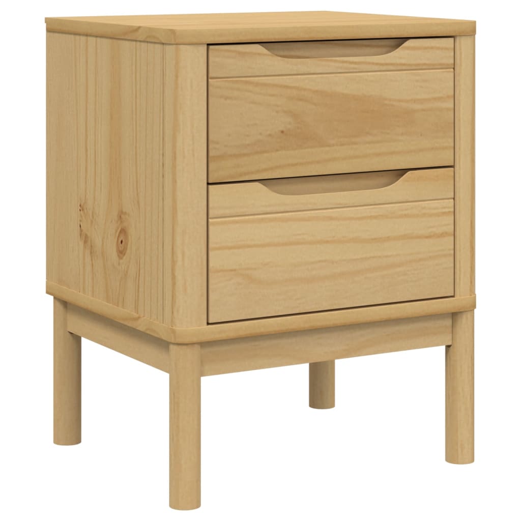 vidaXL Bedside Cabinet FLORO Wax Brown 17.7"x15.4"x22.4" Solid Wood Pine