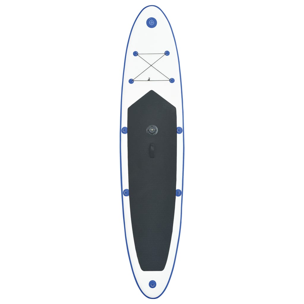 White Inflatable Stand Set Sail vidaXL Blue Up with and Paddleboard