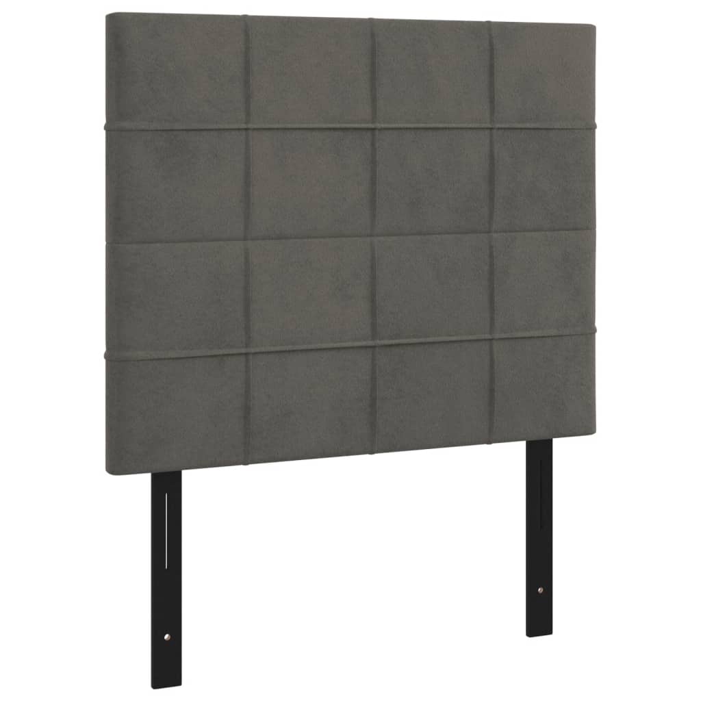 vidaXL LED Headboard Dark Gray 39.4"x2"x46.5"/50.4" Velvet