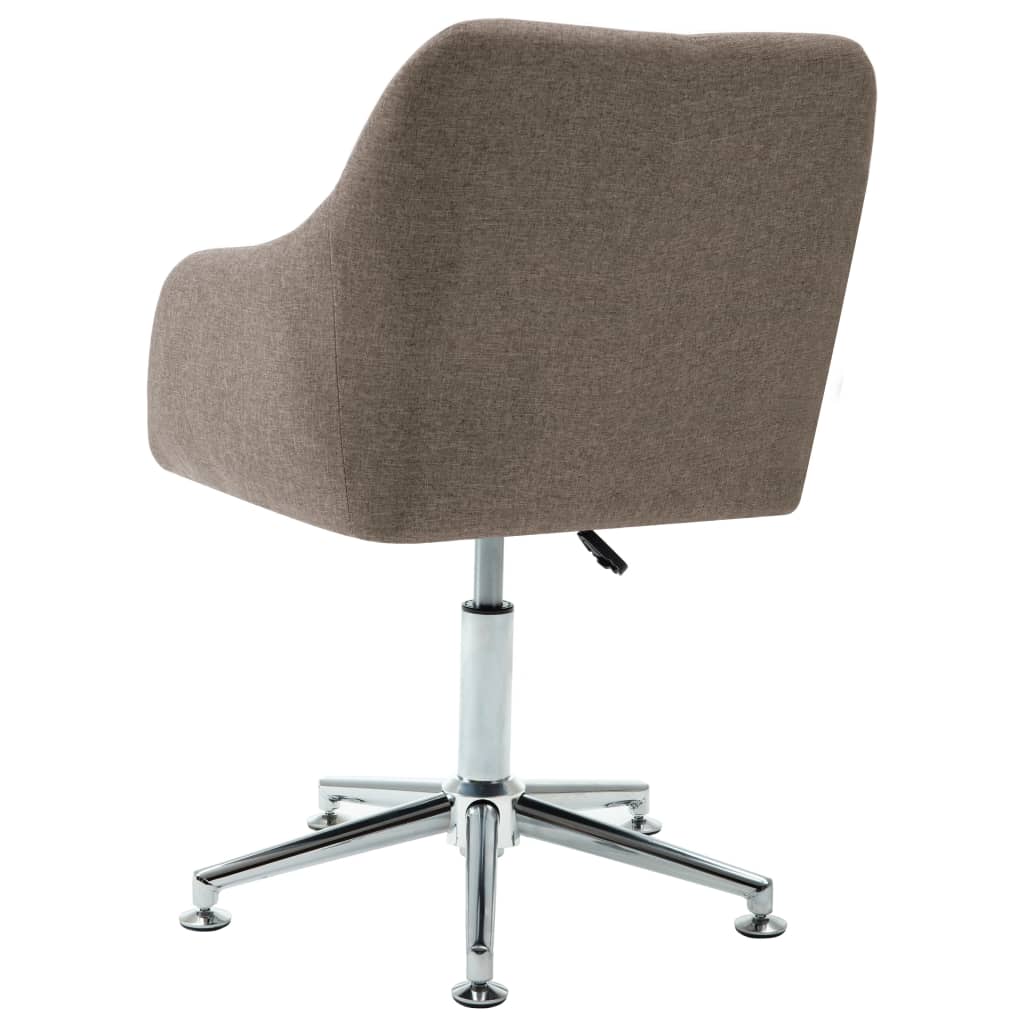 vidaXL Swivel Dining Chair Taupe Fabric