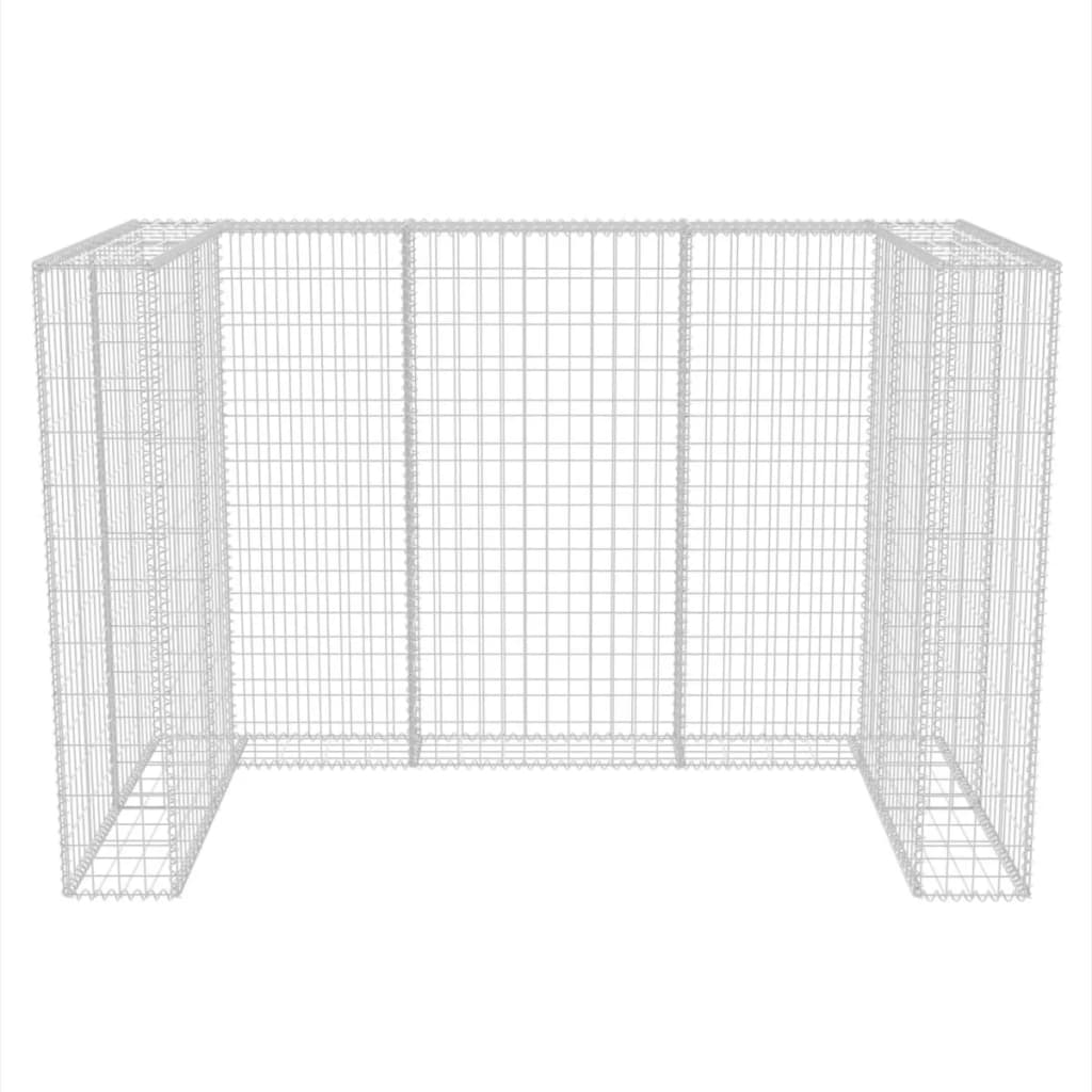 vidaXL Gabion Double Wheelie Bin Surround Steel 70.9"x39.4"x47.2"