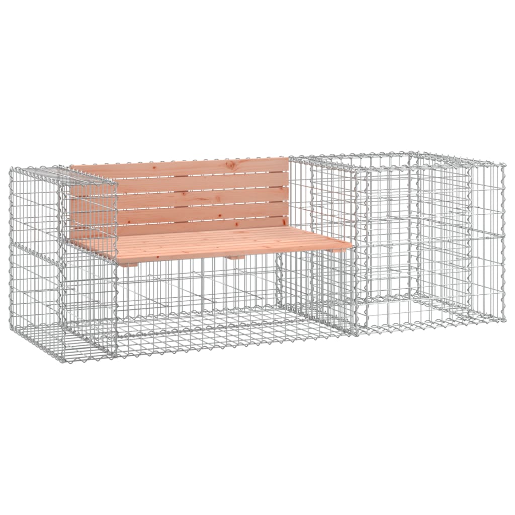 vidaXL Patio Bench with Gabion Basket Solid Wood Douglas