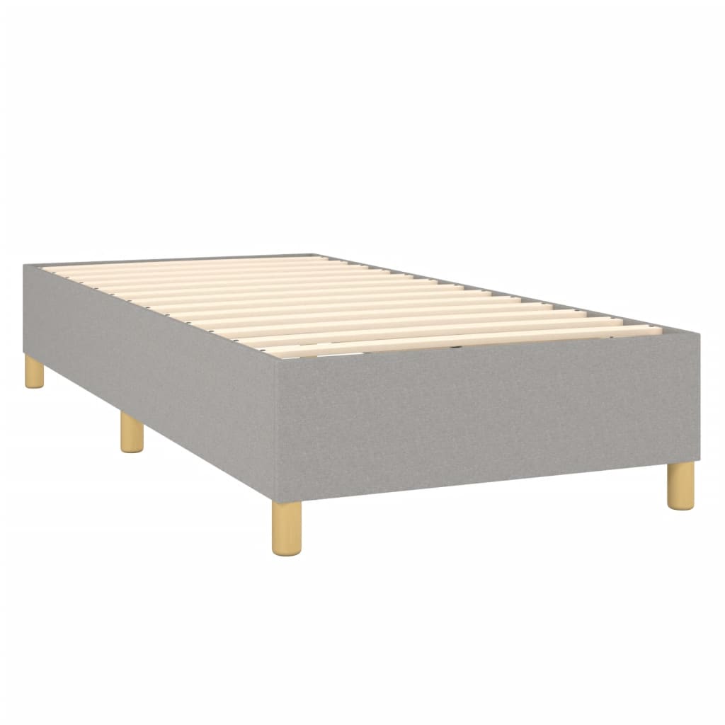 vidaXL Bed Frame Light Gray 39.4"x74.8" Twin Fabric