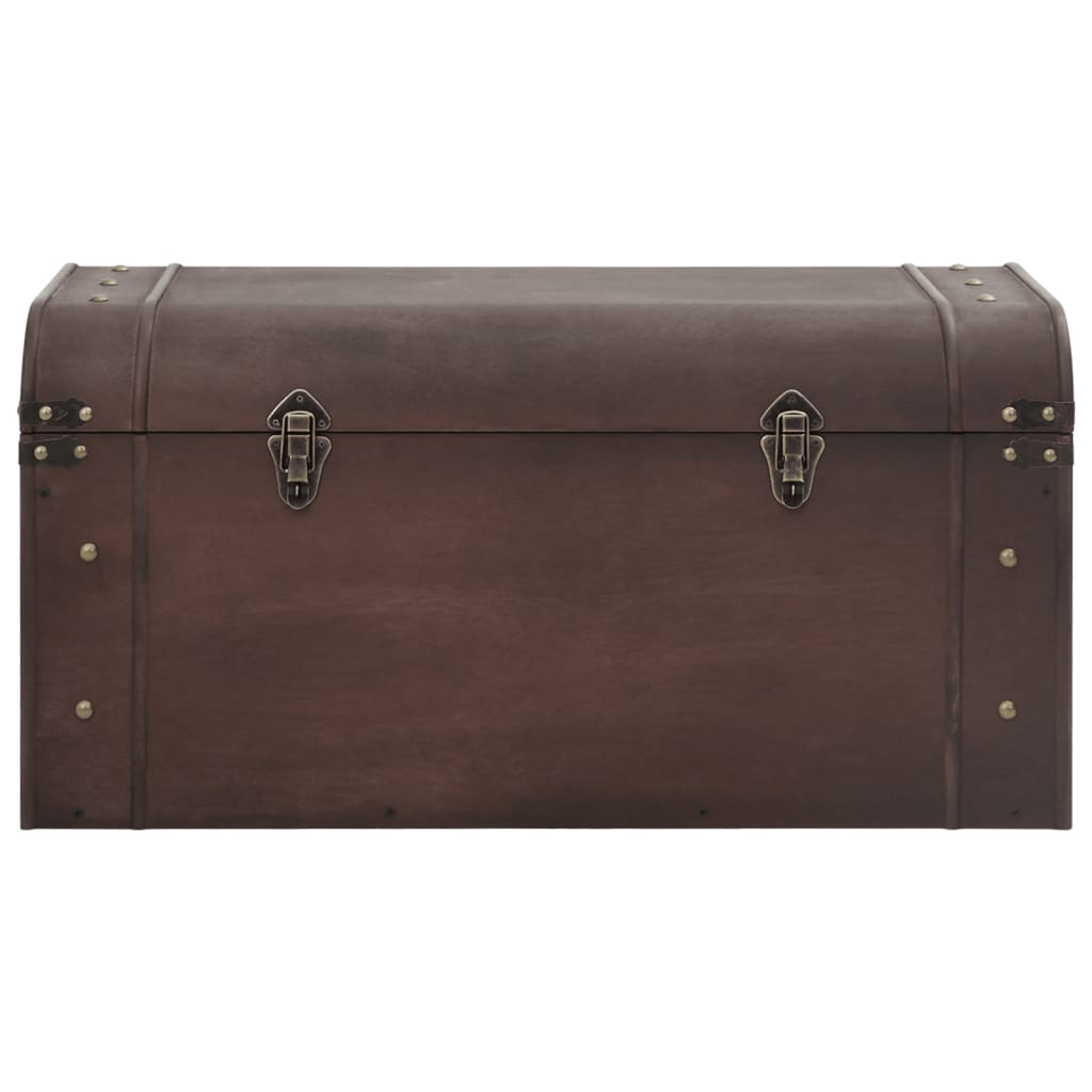 vidaXL Treasure Chest with Latches Dark Brown 31.3"x15.6"x15.6" Plywood