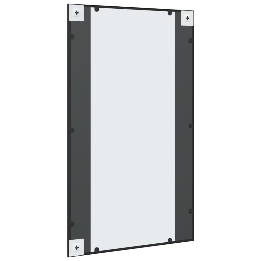 vidaXL Wall Mirror Black 23.6"x39.4" Rectangle Iron