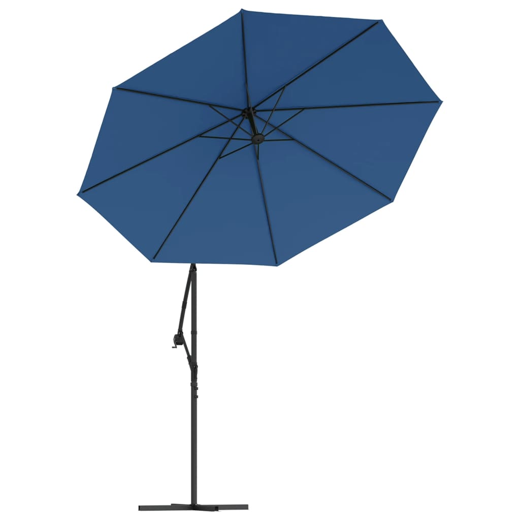 vidaXL Cantilever Garden Parasol with LED Lights and Steel Pole 118.1" Azure