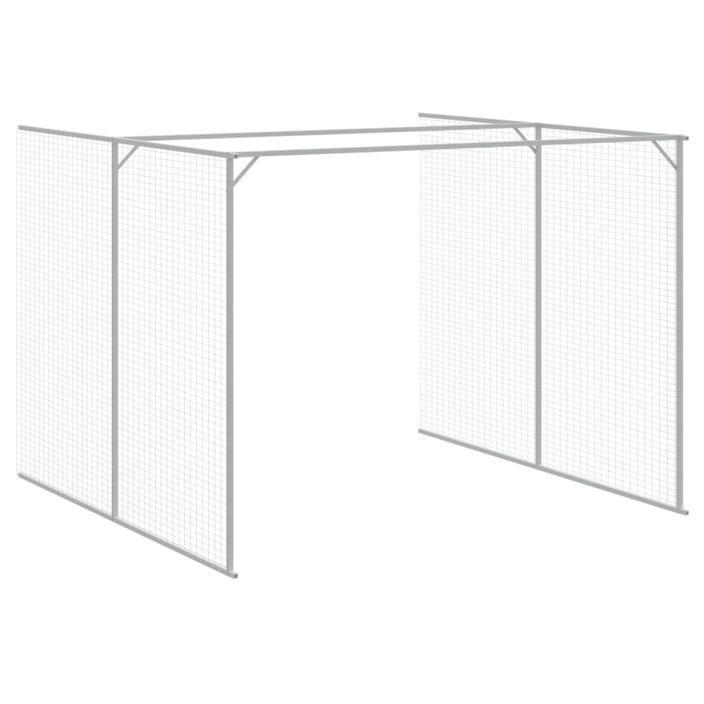 vidaXL Dog House with Run Anthracite 84.3"x340.6"x71.3" Galvanized Steel