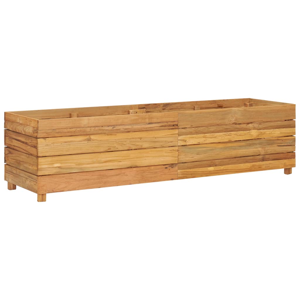 vidaXL Raised Bed 59.1"x15.7"x15" Recycled Teak Wood and Steel