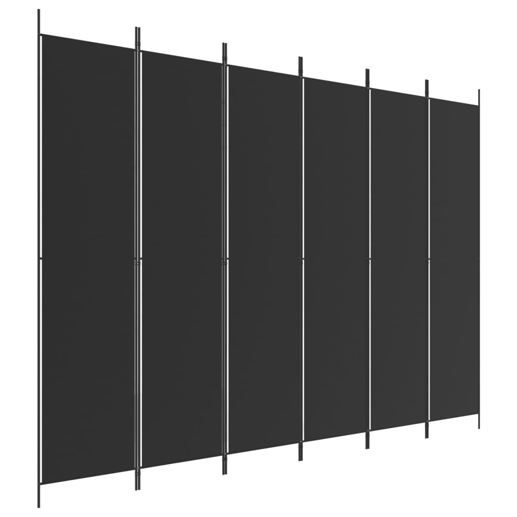 vidaXL 6-Panel Room Divider Black 118.1"x86.6" Fabric