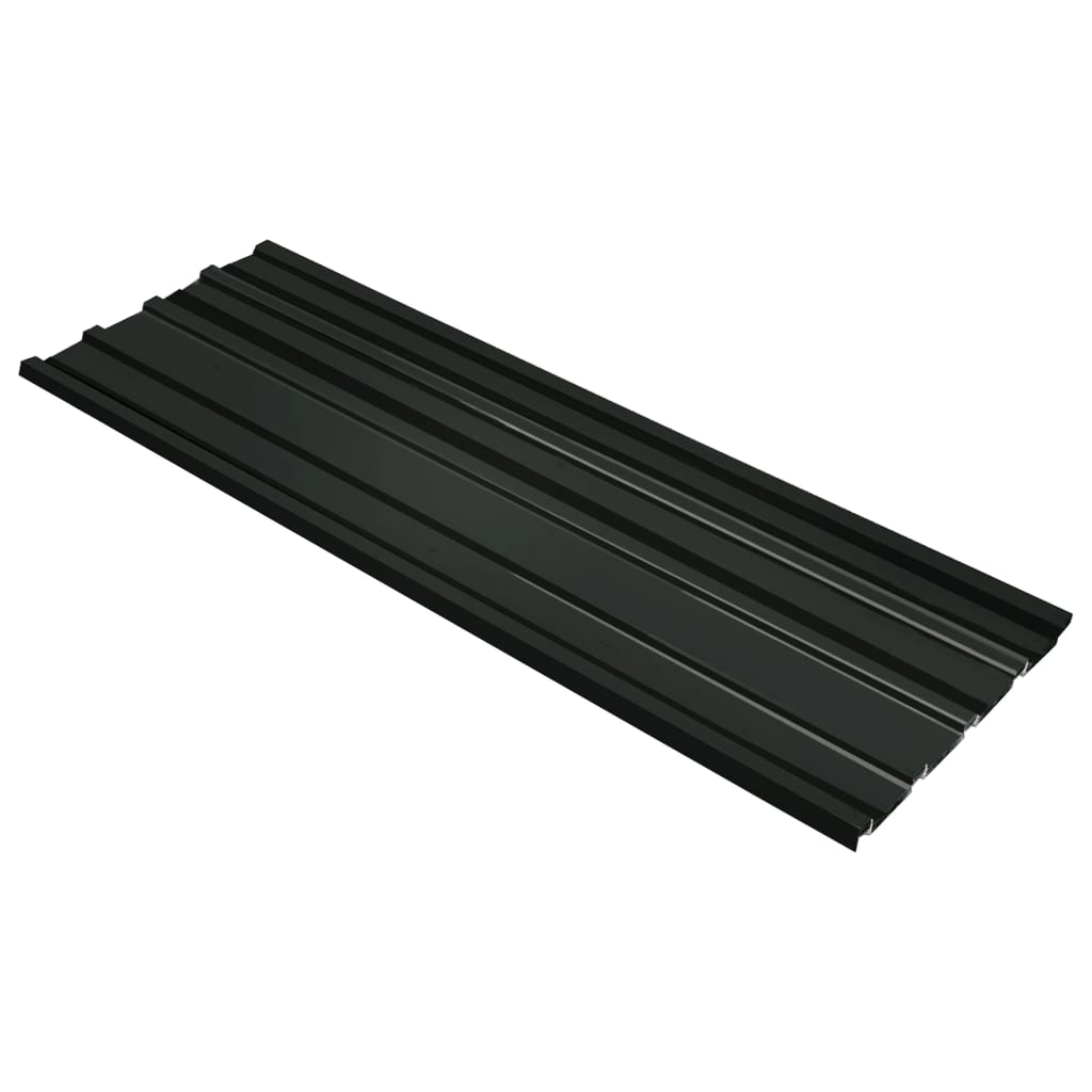 vidaXL Roof Panels 12 pcs Galvanized Steel Anthracite