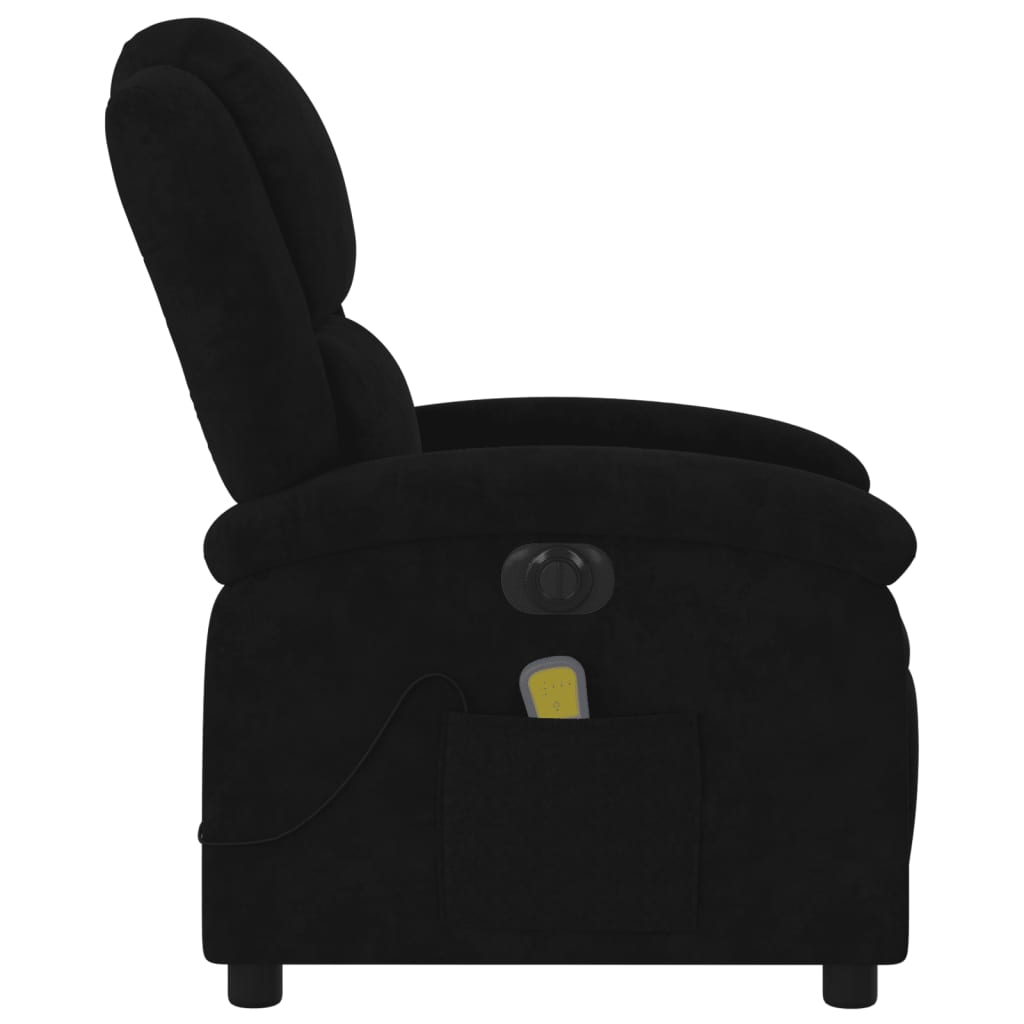 vidaXL Electric Massage Recliner Chair Black Velvet