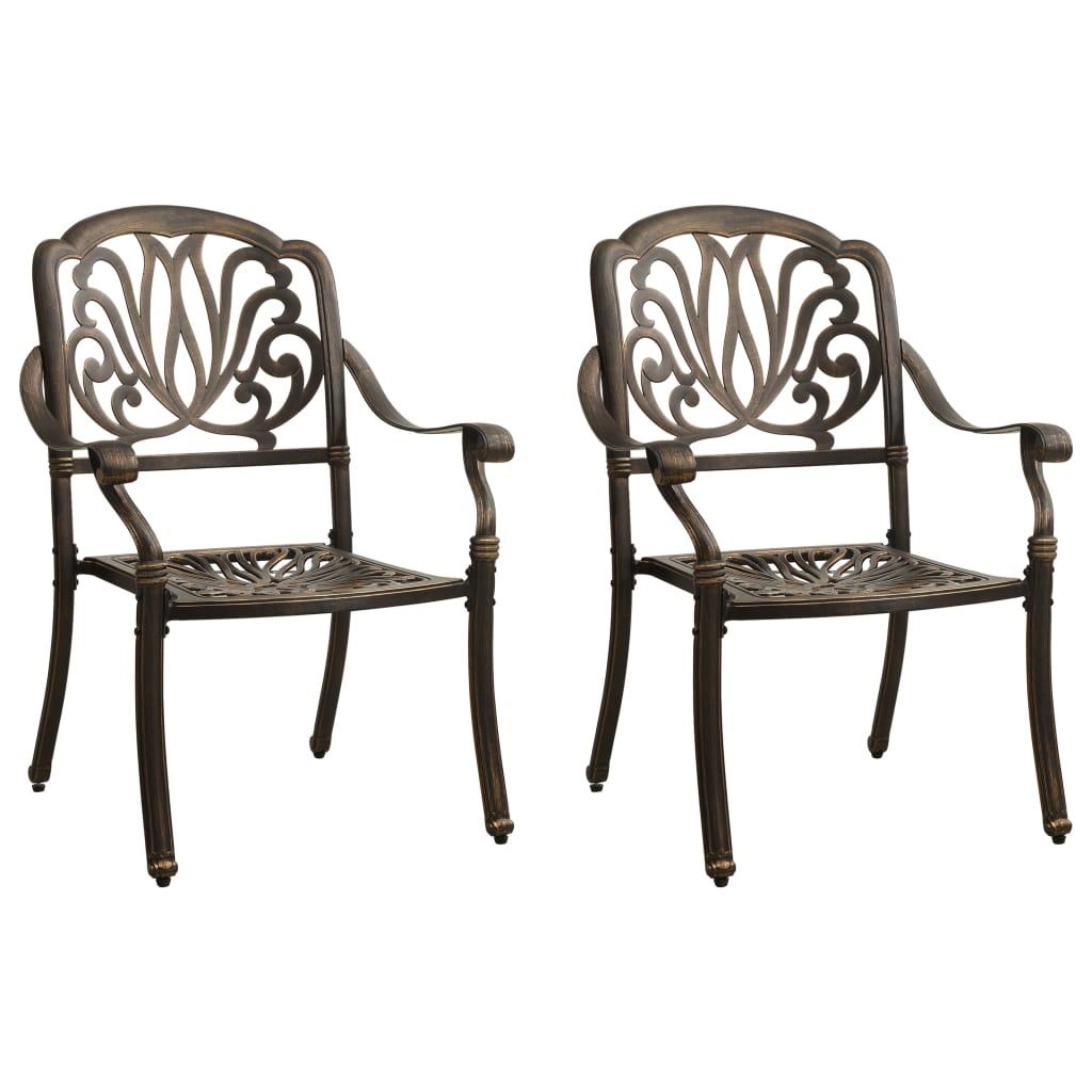 vidaXL 3 Piece Bistro Set Cast Aluminum Bronze