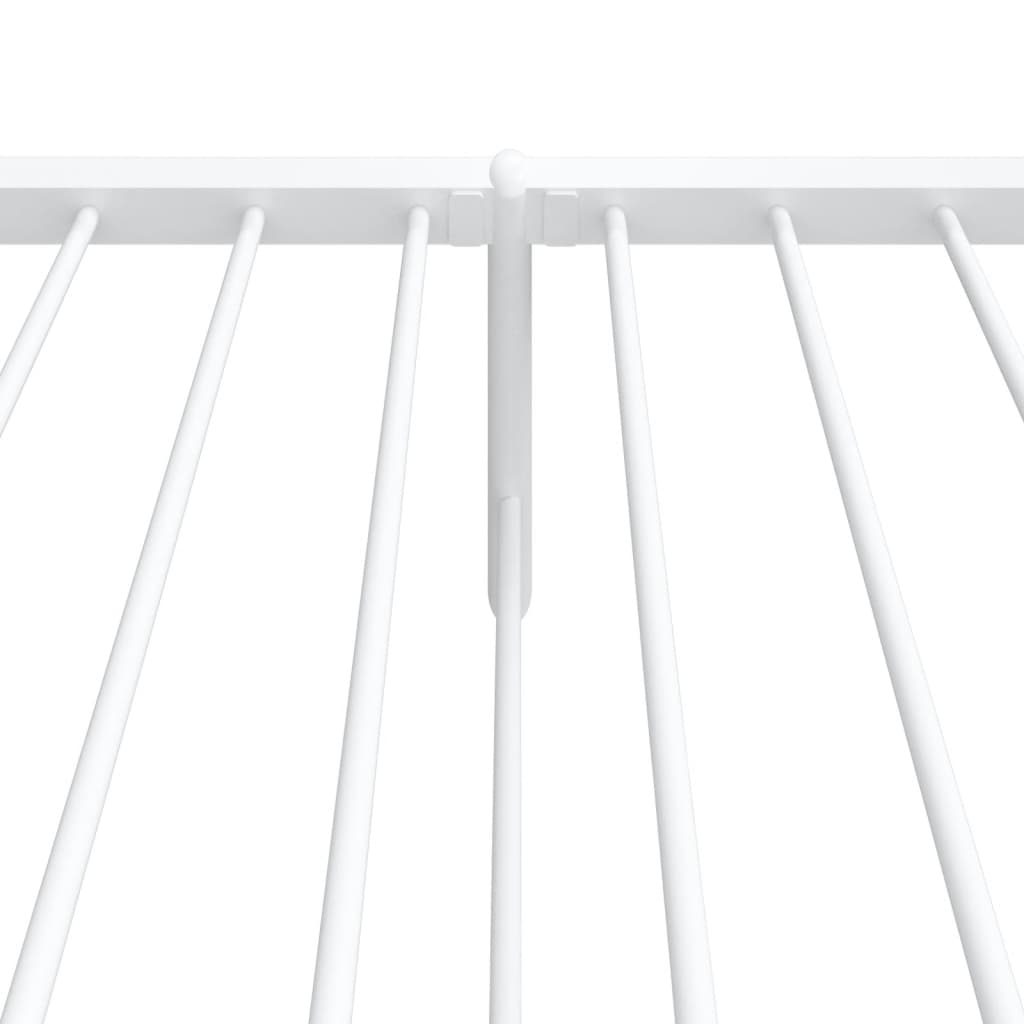 vidaXL Metal Bed Frame without Mattress with Footboard White 39.4"x74.8"