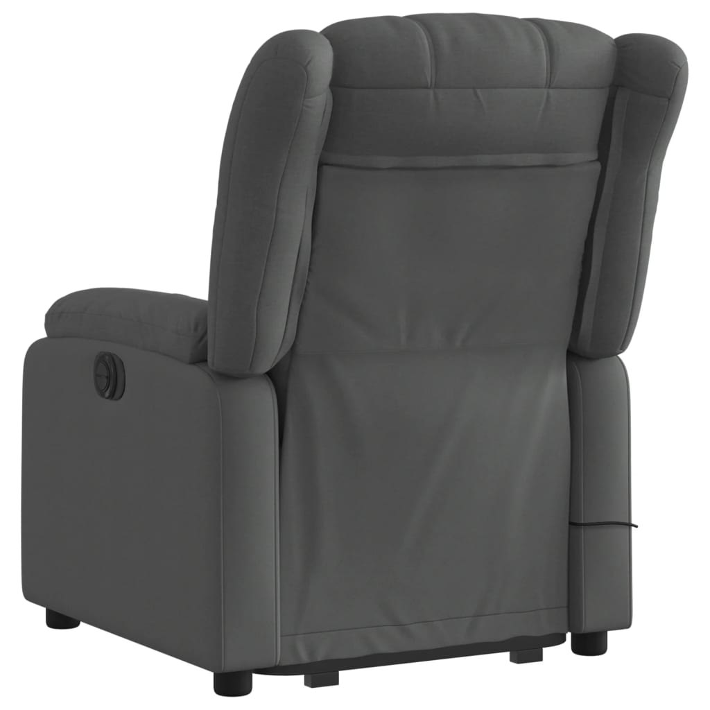 vidaXL Electric Stand up Massage Recliner Chair Dark Gray Fabric